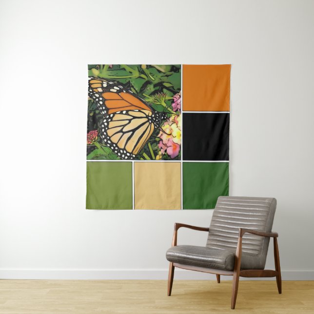 Monarch Butterfly Art Tapestry (In Situ)