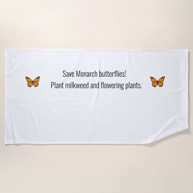 Monarch butterfly beach towel (Front)