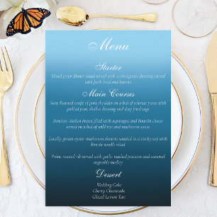 Monarch Butterfly Blue Ombre Menu