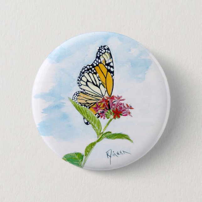 Monarch Butterfly Button (Front)
