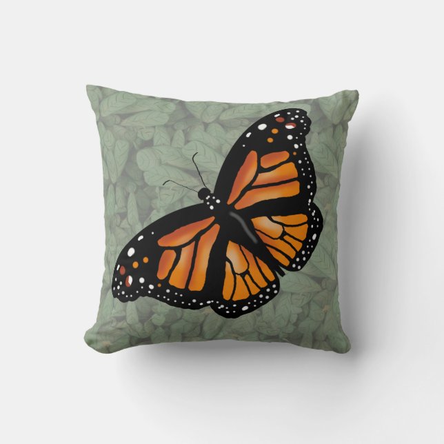MONARCH BUTTERFLY by Slipperywindow Throw Pillow (Front)