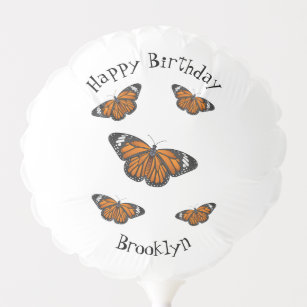 Monarch butterfly cartoon illustration balloon