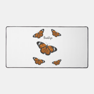 Monarch butterfly cartoon illustration desk mat