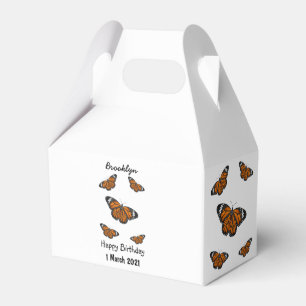 Monarch butterfly cartoon illustration favor box