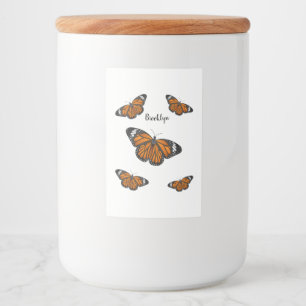 Monarch butterfly cartoon illustration food label