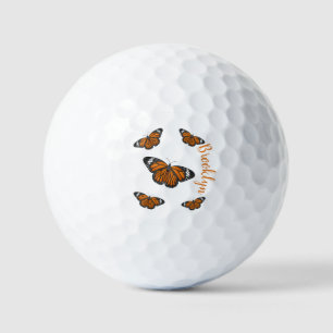 Monarch butterfly cartoon illustration golf balls