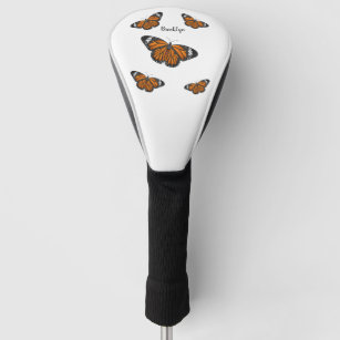 Monarch butterfly cartoon illustration  golf head cover