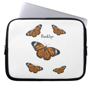 Monarch butterfly cartoon illustration  laptop sleeve