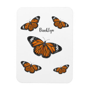 Monarch butterfly cartoon illustration  magnet