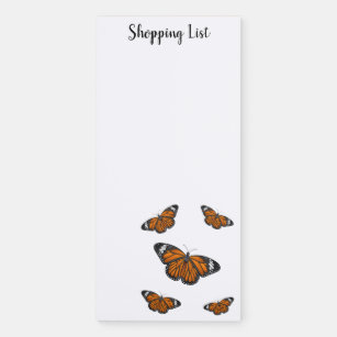 Monarch butterfly cartoon illustration magnetic notepad