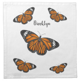 Monarch butterfly cartoon illustration  napkin