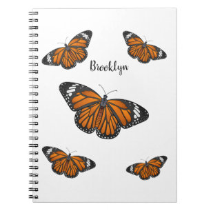 Monarch butterfly cartoon illustration notebook