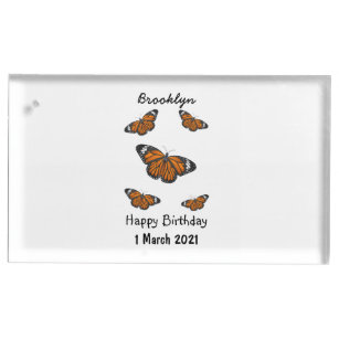 Monarch butterfly cartoon illustration  place card holder