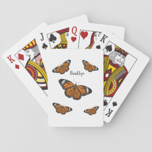 Monarch butterfly cartoon illustration  playing cards