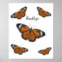 Monarch butterfly cartoon illustration