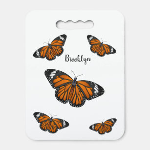 Monarch butterfly cartoon illustration  seat cushion