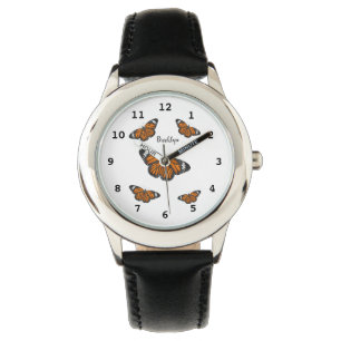 Monarch butterfly cartoon illustration watch