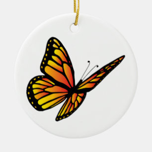 Monarch butterfly ceramic ornament