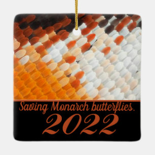 Monarch butterfly ceramic ornament