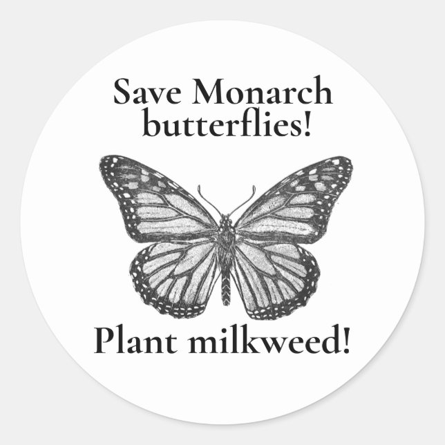 Monarch butterfly classic round sticker (Front)