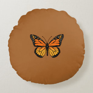 Monarch Butterfly Colours Round Pillow