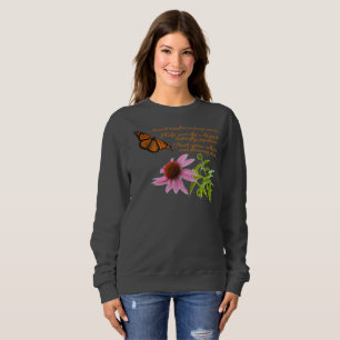 Monarch butterfly, cone flower sweatshirt