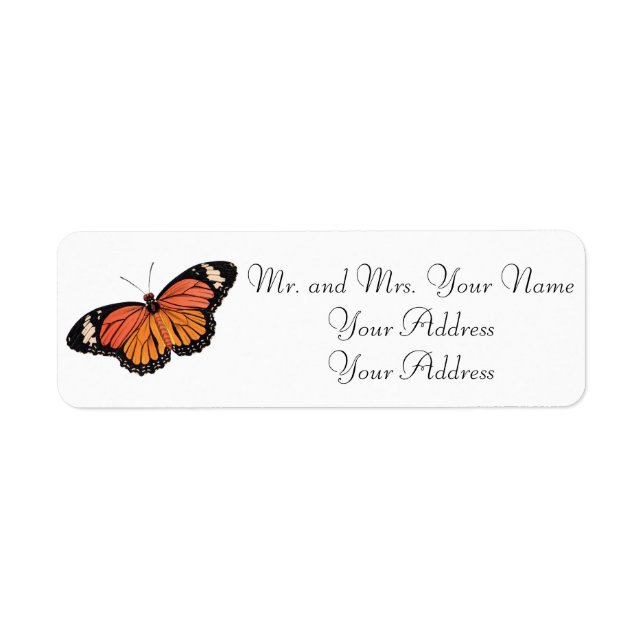 Monarch Butterfly Custom Address Labels (Front)