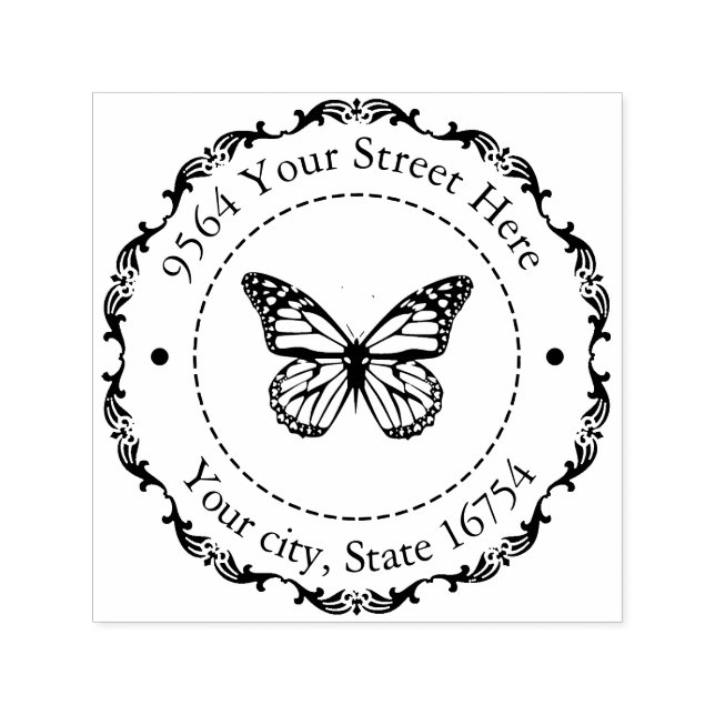 Monarch Butterfly,Custom Address  Self-inking Stam Self-inking Stamp (Design)
