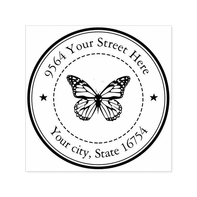 Monarch Butterfly,Custom Address  Self-inking Stamp (Design)