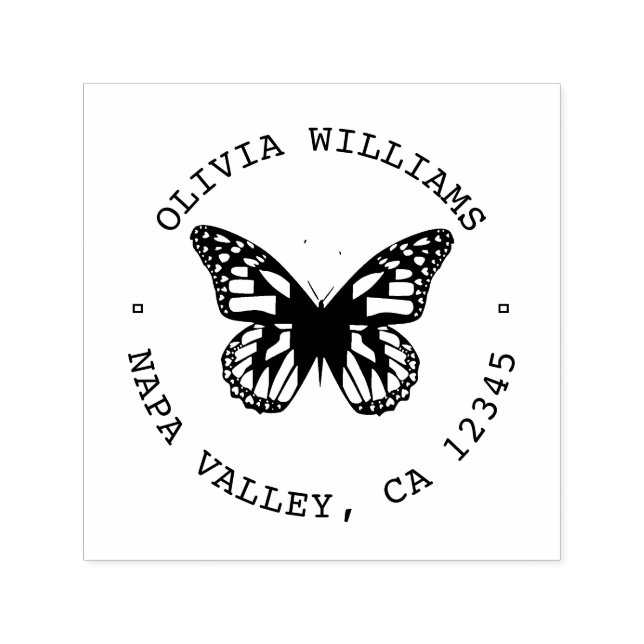 Monarch Butterfly,Custom Address Stamp (Design)