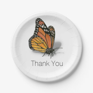 Monarch Butterfly Customizable Text Paper Plate