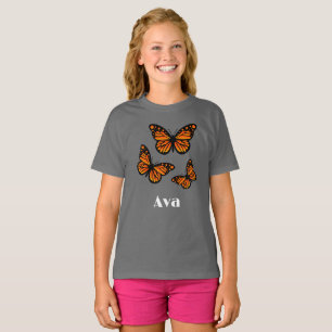 Monarch Butterfly Design - Girls' Basic T-Shirt