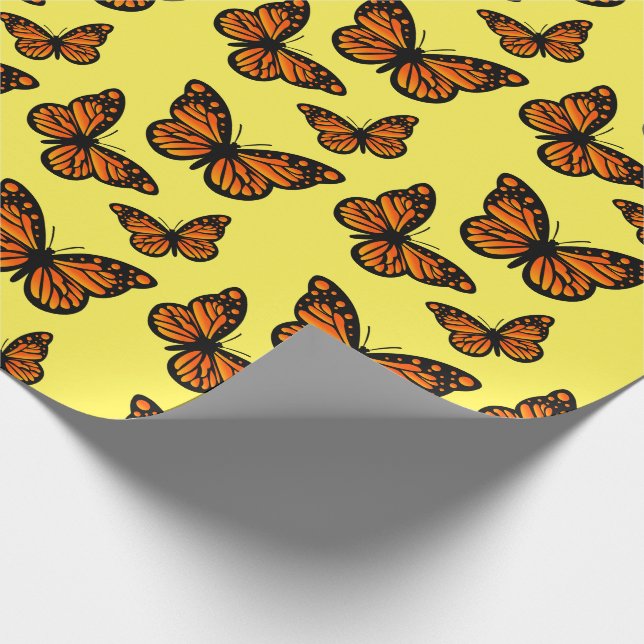 Monarch Butterfly Design - Matte Wrapping Paper (Corner)