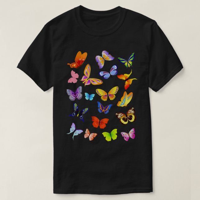 Monarch Butterfly Drawing Watercolor painting Illu T-Shirt (Design Front)