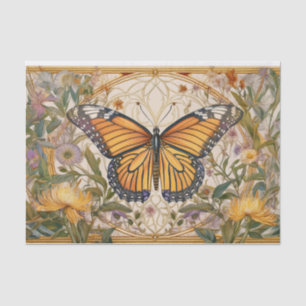 Monarch Butterfly Elegance, Wildflowers & Gold  Tissue Paper