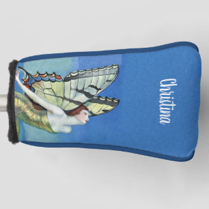 Monarch Butterfly Fairy Golden Dress Blue Sky Golf Head Cover