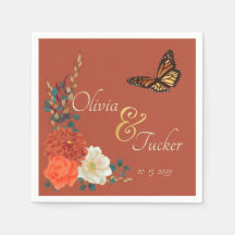 Monarch Butterfly Fall Floral Terracotta Custom