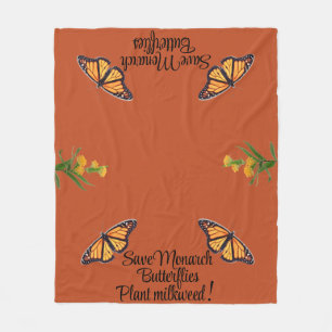 Monarch butterfly fleece blanket