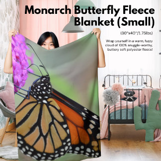 Monarch Butterfly Fleece Blanket (Small)