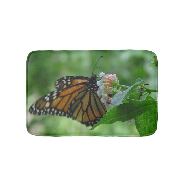 Monarch Butterfly Floral Bath Mat (Front)