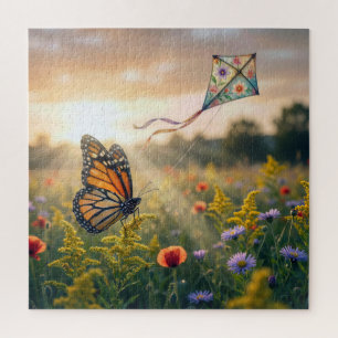Monarch Butterfly Flying a Kite Jigsaw Puzzle