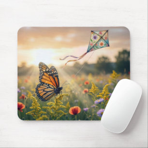 Monarch Butterfly Flying a Kite Mouse Pad