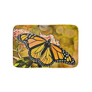  Monarch Butterfly Garden Art Bath Mat