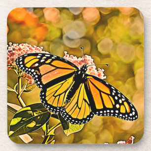 Monarch Butterfly Garden Art Coaster