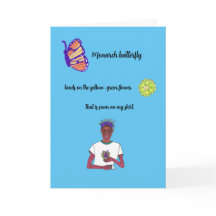 Monarch Butterfly Haiku Card on the front