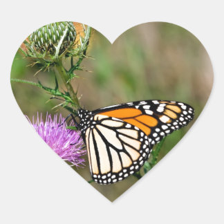 Monarch Butterfly Heart Sticker