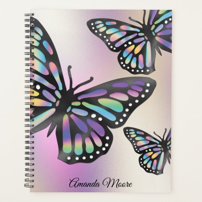 Monarch butterfly holograph wings summer nature planner (Front)