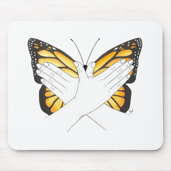 Monarch Butterfly In ASL Mouse Pad | Zazzle.ca