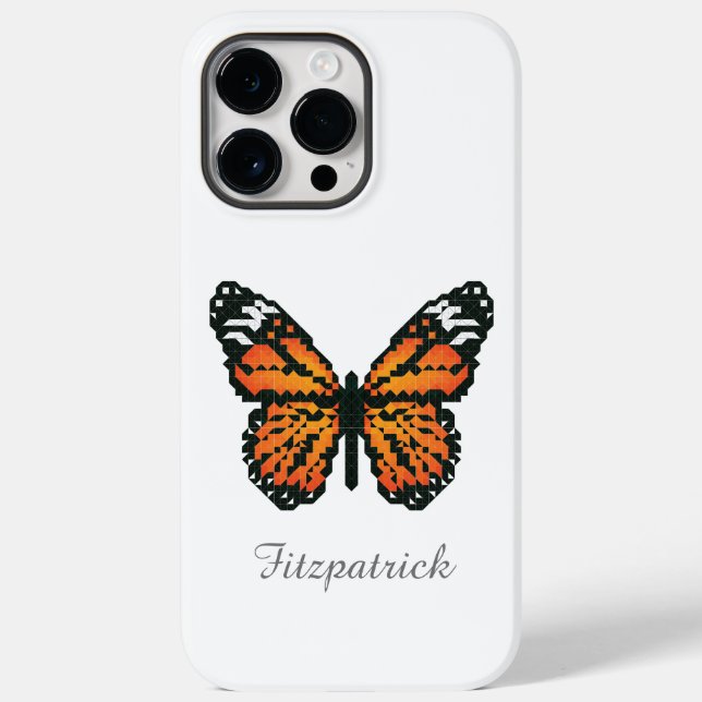 Monarch butterfly in polygon / Personalized name C Case-Mate iPhone Case (Back)