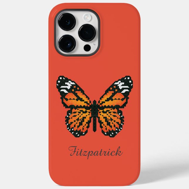 Monarch butterfly in polygon / Personalized name C Case-Mate iPhone Case (Back)
